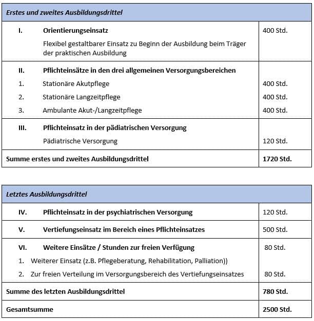 Die praktische Pflegeausbildung - ein Überblick
